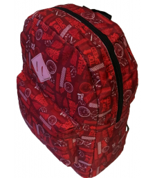 Τσάντα Πλάτης Πολυεστέρα Geometric 30x15x39cm Κόκκινο