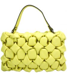 Δερμάτινη Τσάντα Χειρός Linda Firenze Leather 6000 Κίτρινο