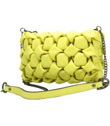 Δερμάτινη Τσάντα Χειρός Linda Firenze Leather 6000 Κίτρινο