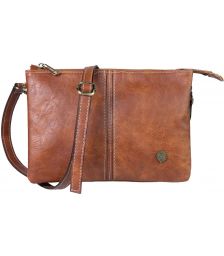 Χιαστί Τσαντάκι Ώμου Aurora Thiros 28-0896 Dark Tan Brown