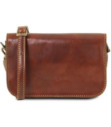 Γυναικείο Τσαντάκι Ώμου Δερμάτινο Tuscany Leather TL141713 Καφέ