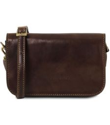 Γυναικείο Τσαντάκι Ώμου Δερμάτινο Tuscany Leather TL141713 Καφέ σκούρο