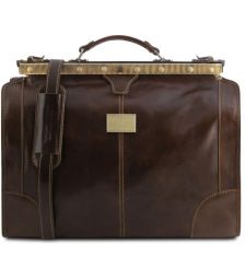 Ιατρική Τσάντα Δερμάτινη Madrid Small Tuscany Leather TL1023 Καφέ σκούρο