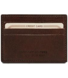 Δερμάτινη θήκη για Επαγγελματικές / Πιστωτικές κάρτες Tuscany Leather TL140805 Καφέ σκούρο