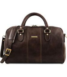 Σάκος ταξιδίου δερμάτινος  Lisbona Small size Tuscany Leather TL141658 Καφέ σκούρο