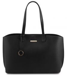 Γυναικεία Τσάντα Ώμου Δερμάτινη Tuscany Leather TL141828 Μαύρο