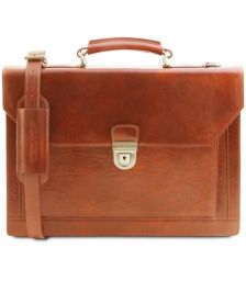 Ανδρική Επαγγελματική Τσάντα Δερμάτινη Cremona 15 ίντσες Tuscany Leather TL141732 Μελί