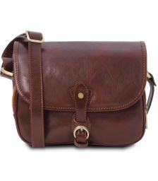 Γυναικεία Τσάντα Ώμου Δερμάτινη Alessia Tuscany Leather TL142020 Καφέ