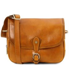 Γυναικεία Τσάντα Ώμου Δερμάτινη Alessia Tuscany Leather TL142020 Κίτρινο