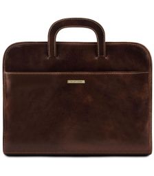 Επαγγελματική Τσάντα Δερμάτινη Sorrento Tuscany Leather TL141022 Καφέ σκούρο