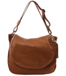 Γυναικεία Τσάντα Δερμάτινη Tuscany Leather TL141110 Κανελί