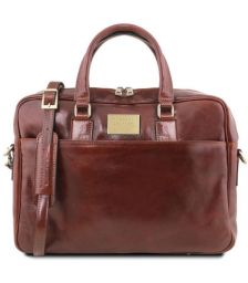 Τσάντα Laptop Δερμάτινη Urbino 15.6 ίντσες TL141241 Tuscany Leather Καφέ