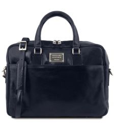 Τσάντα Laptop Δερμάτινη Urbino 15.6 ίντσες Tuscany Leather TL141241 Μπλε σκούρο