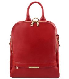 Γυναικεία Τσάντα Πλάτης & Ώμου Δερμάτινη Tuscany Leather TL141376 Κόκκινο lipstick