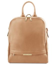 Γυναικεία Τσάντα Πλάτης & Ώμου Δερμάτινη Tuscany Leather TL141376 Σαμπανιζέ