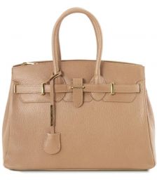 Γυναικεία Τσάντα Δερμάτινη Tuscany Leather TL141529 Σαμπανιζέ