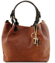 Γυναικεία τσάντα δερμάτινη Tuscany Leather TL141573 Κανελί