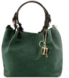 Γυναικεία τσάντα δερμάτινη Tuscany Leather TL141573 Κυπαρισσί