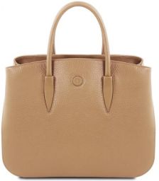 Γυναικεία Τσάντα Δερμάτινη Camelia Tuscany Leather TL141728 Σαμπανιζέ