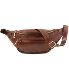 Ανδρικό Τσαντάκι Μέσης Δερμάτινο Tuscany Leather TL141797 Καφέ