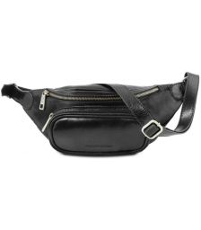 Ανδρικό Τσαντάκι Μέσης Δερμάτινο Tuscany Leather TL141797 Μαύρο
