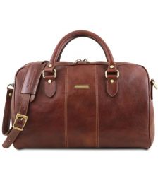 Σάκος ταξιδίου δερμάτινος  Lisbona Small size Tuscany Leather TL141658 Καφέ