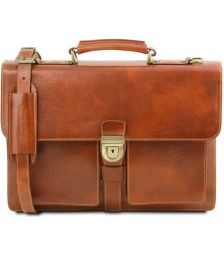 Ανδρική Επαγγελματική Τσάντα Δερμάτινη Assisi 15 ίντσες Tuscany Leather TL141825 Μελί