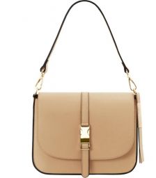 Γυναικεία τσάντα δερμάτινη Nausica Tuscany Leather TL141598 Σαμπανιζέ