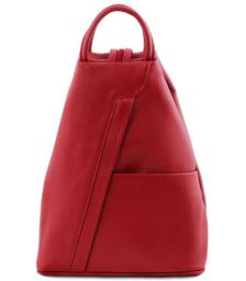 Γυναικείο Τσαντάκι Δερμάτινο Shanghai Tuscany Leather TL141881 Κόκκινο lipstick