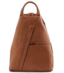 Γυναικείο Τσαντάκι Δερμάτινο Shanghai Tuscany Leather TL141881 Κονιάκ