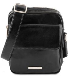 Ανδρικό Τσαντάκι Δερμάτινο Larry Tuscany Leather TL141915 Μαύρο