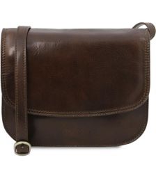 Γυναικεία Τσάντα Δερμάτινη Greta Tuscany Leather TL141958 Καφέ σκούρο