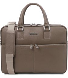 Τσάντα Laptop Δερμάτινη Treviso 17 ίντσες Tuscany Leather TL141986 Σταχτί σκούρο