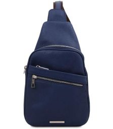 Ανδρικό Τσαντάκι Δερμάτινο Albert Tuscany Leather TL142022 Μπλε σκούρο