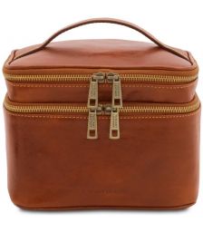 Τσαντάκι Καλλυντικών Δερμάτινο Eliot Tuscany Leather TL142045 Μελί