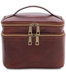 Τσαντάκι Καλλυντικών Δερμάτινο Eliot Tuscany Leather TL142045 Καφέ