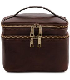 Τσαντάκι Καλλυντικών Δερμάτινο Eliot Tuscany Leather TL142045 Καφέ σκούρο