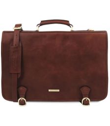 Επαγγελματική Τσάντα Δερμάτινη Ancona 17 ίντσες Tuscany Leather TL142073 Καφέ