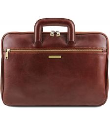 Επαγγελματική Τσάντα Δερμάτινη Caserta Tuscany Leather TL142070 Καφέ