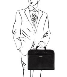 Επαγγελματική Τσάντα Δερμάτινη Sorrento Tuscany Leather TL141022 Μαύρο