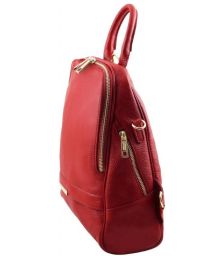 Γυναικεία Τσάντα Πλάτης & Ώμου Δερμάτινη Tuscany Leather TL141376 Κόκκινο lipstick