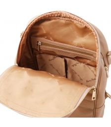 Γυναικεία Τσάντα Πλάτης & Ώμου Δερμάτινη Tuscany Leather TL141376 Σαμπανιζέ