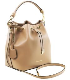 Γυναικεία Τσάντα Δερμάτινη Vittoria Tuscany Leather TL141531 Σαμπανιζέ
