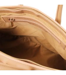 Γυναικεία Τσάντα Δερμάτινη Tuscany Leather TL141529 Σαμπανιζέ