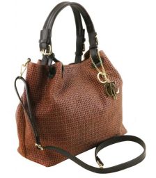 Γυναικεία τσάντα δερμάτινη Tuscany Leather TL141573 Κανελί