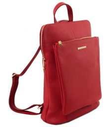 Γυναικεία Τσάντα Πλάτης  Ώμου Δερμάτινη Tuscany Leather TL141682 Κόκκινο lipstick