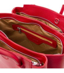 Γυναικεία Τσάντα Δερμάτινη Tulipan Tuscany Leather TL141727 Κόκκινο lipstick