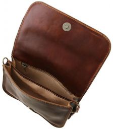 Γυναικείο Τσαντάκι Ώμου Δερμάτινο Tuscany Leather TL141713 Καφέ