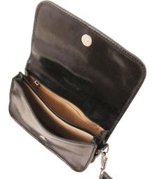 Γυναικείο Τσαντάκι Ώμου Δερμάτινο Tuscany Leather TL141713 Μαύρο