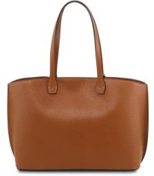 Γυναικεία Τσάντα Ώμου Δερμάτινη Tuscany Leather TL141828 Κονιάκ